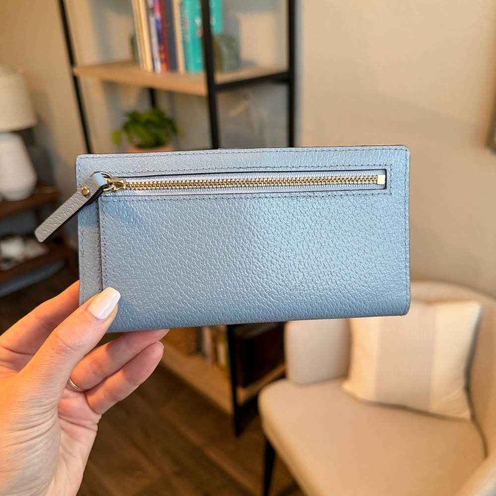 NWOT Kate Spade Light Blue Leather Wallet - Picture 3 of 6